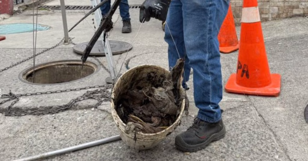 Residuos que no deberían estar allí: EPA encontró pañitos, toallas y trapeadores en el alcantarillado de Nuevo Armenia
