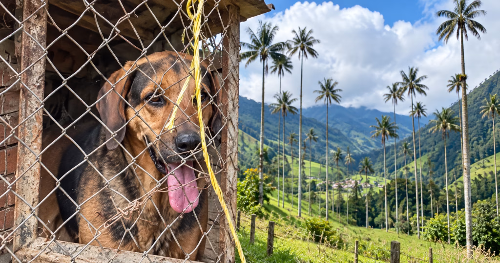 ¡Peligró su vida! Acusaron a un perrito de atacar vacas y terminó enjaulado
